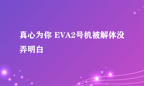 真心为你 EVA2号机被解体没弄明白