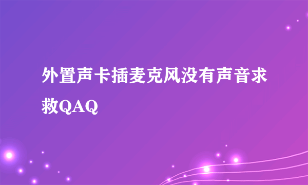 外置声卡插麦克风没有声音求救QAQ