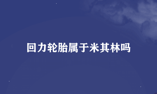 回力轮胎属于米其林吗