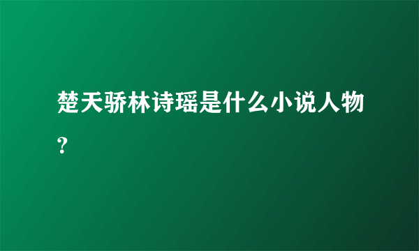 楚天骄林诗瑶是什么小说人物？