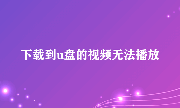 下载到u盘的视频无法播放