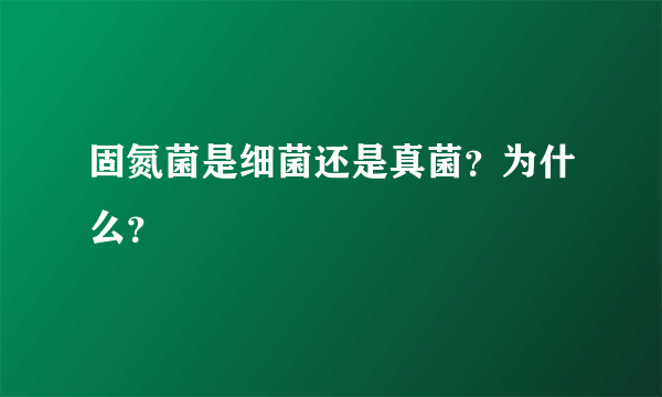 固氮菌是细菌还是真菌？为什么？