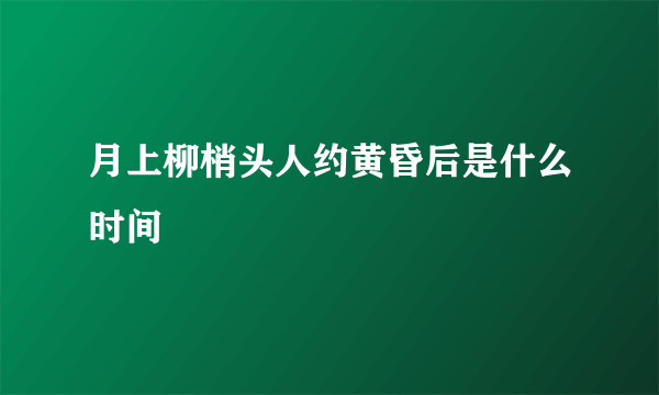 月上柳梢头人约黄昏后是什么时间