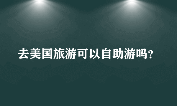 去美国旅游可以自助游吗？