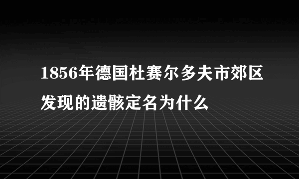 1856年德国杜赛尔多夫市郊区发现的遗骸定名为什么