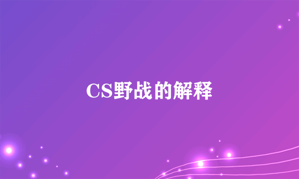 CS野战的解释