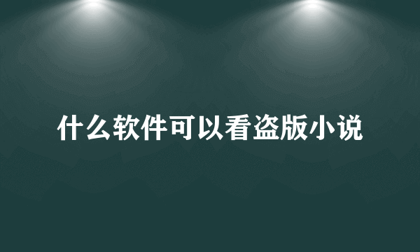 什么软件可以看盗版小说