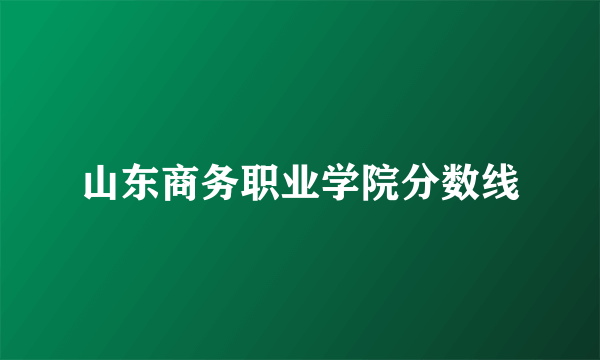 山东商务职业学院分数线