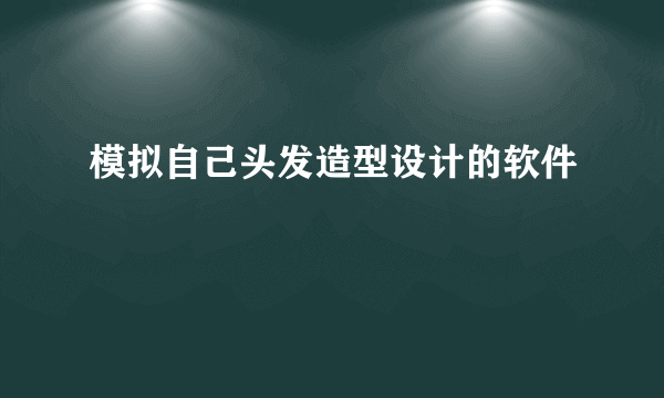 模拟自己头发造型设计的软件