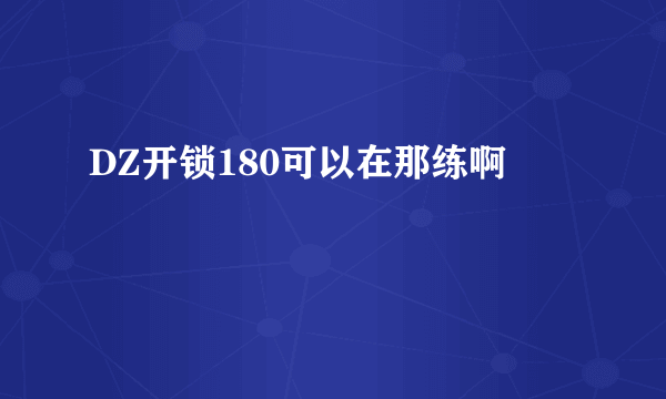 DZ开锁180可以在那练啊