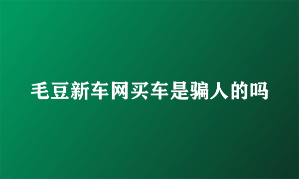 毛豆新车网买车是骗人的吗