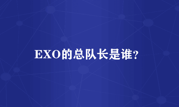 EXO的总队长是谁？