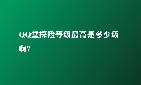 QQ堂探险等级最高是多少级啊?