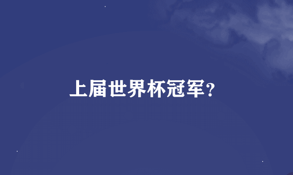 上届世界杯冠军？