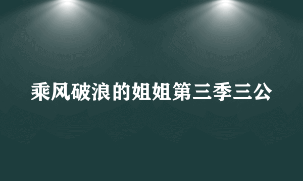 乘风破浪的姐姐第三季三公