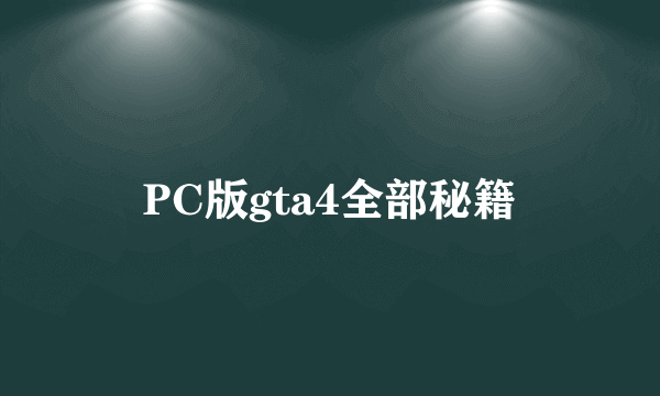 PC版gta4全部秘籍