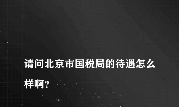 
请问北京市国税局的待遇怎么样啊？
