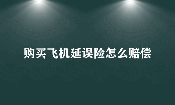 购买飞机延误险怎么赔偿