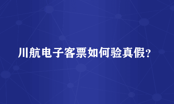 川航电子客票如何验真假？