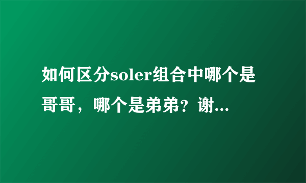 如何区分soler组合中哪个是哥哥，哪个是弟弟？谢谢了，大神帮忙啊