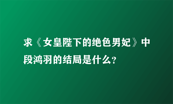 求《女皇陛下的绝色男妃》中段鸿羽的结局是什么？