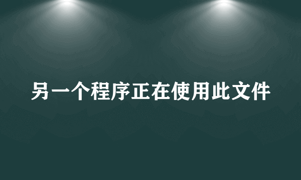 另一个程序正在使用此文件