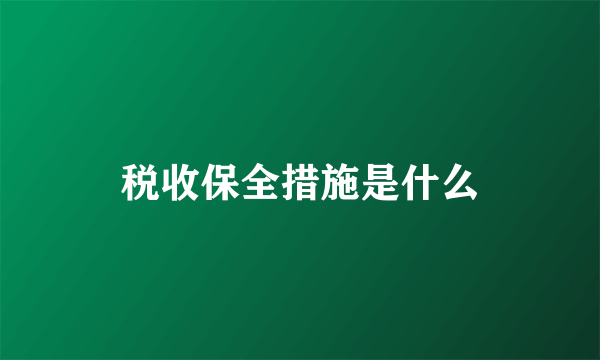 税收保全措施是什么