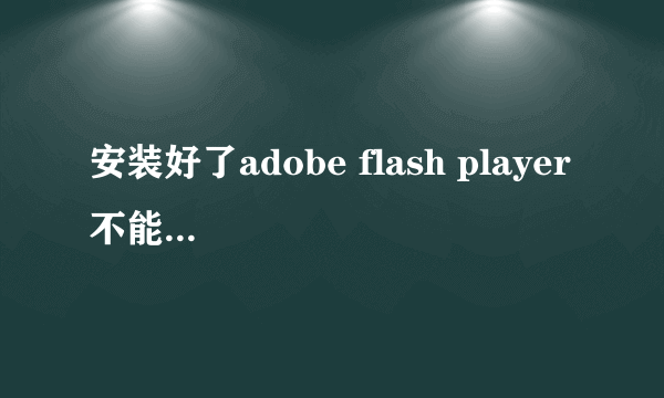 安装好了adobe flash player 不能用怎么回事，Mac OS X 讨论区