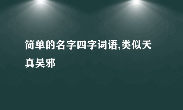 简单的名字四字词语,类似天真吴邪