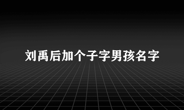 刘禹后加个子字男孩名字