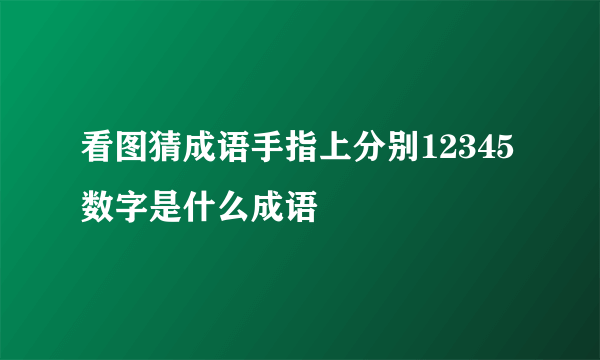 看图猜成语手指上分别12345数字是什么成语