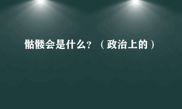 骷髅会是什么？（政治上的）