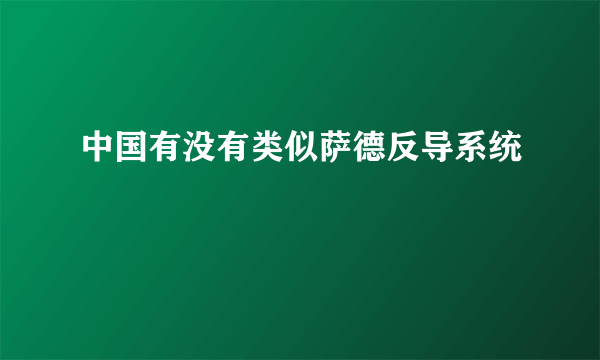 中国有没有类似萨德反导系统