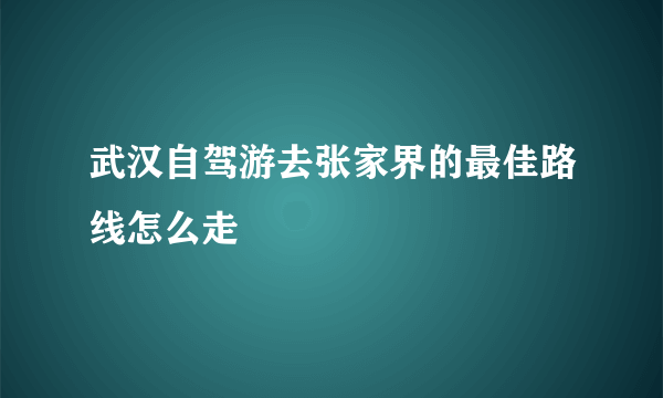 武汉自驾游去张家界的最佳路线怎么走