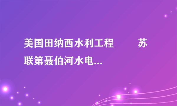 美国田纳西水利工程        苏联第聂伯河水电站              [     ]     A．为应对经济危...