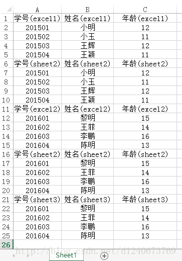 python如何读取多个excel合并到一个excel中