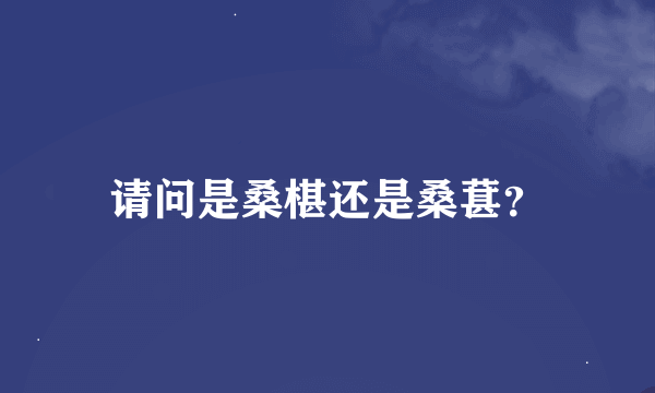 请问是桑椹还是桑葚？