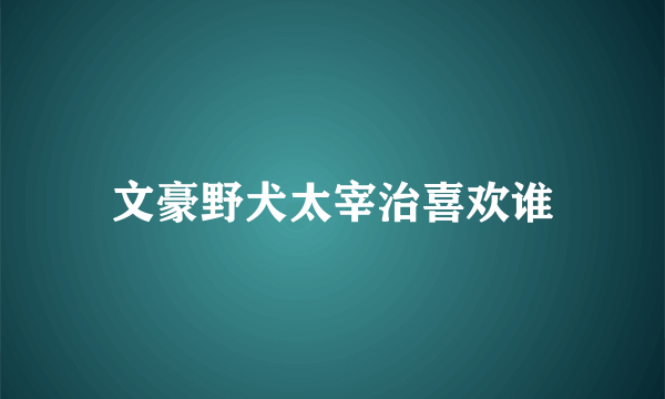 文豪野犬太宰治喜欢谁