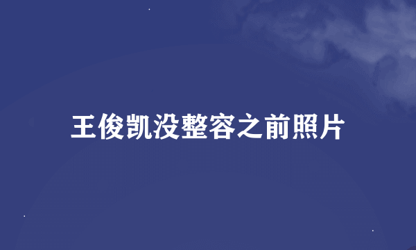 王俊凯没整容之前照片