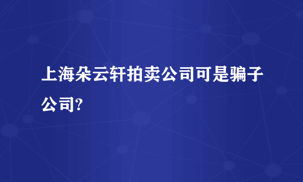 上海朵云轩拍卖公司可是骗子公司?