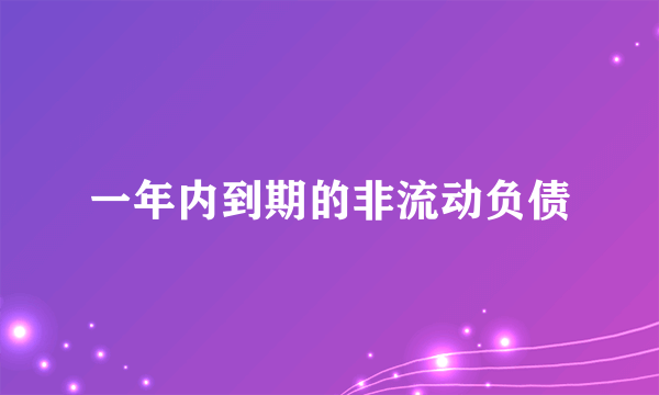 一年内到期的非流动负债