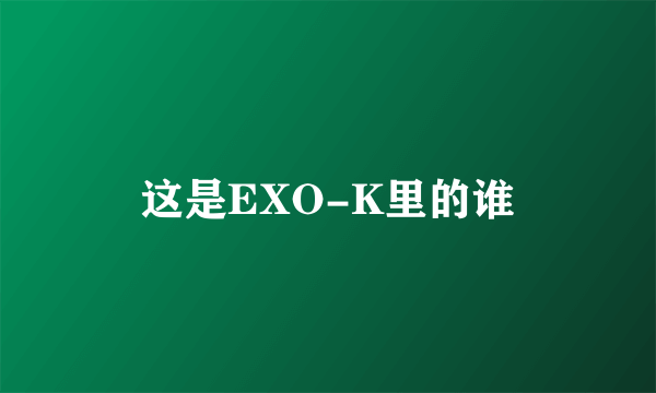 这是EXO-K里的谁