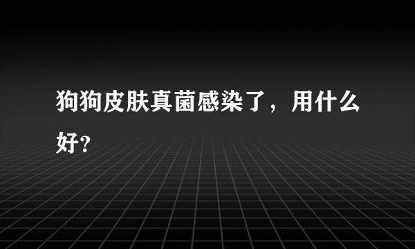 狗狗皮肤真菌感染了，用什么好？