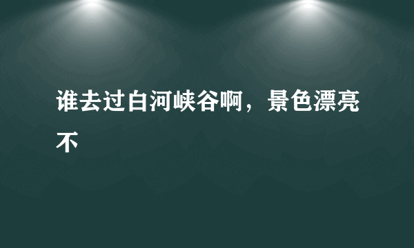 谁去过白河峡谷啊，景色漂亮不