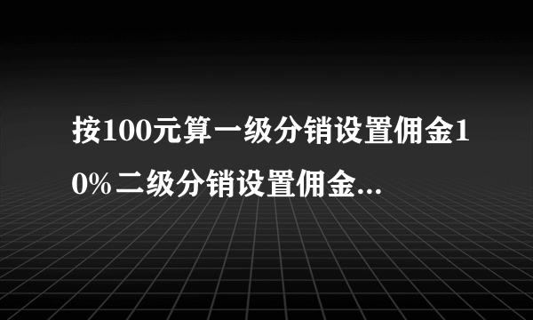 按100元算一级分销设置佣金10%二级分销设置佣金6%三级分销佣金设置3%他们各自会得到多少佣金？