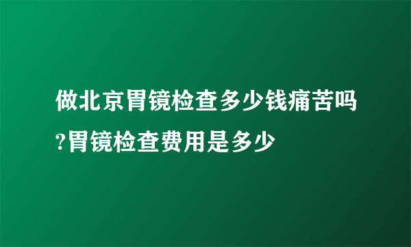 做北京胃镜检查多少钱痛苦吗?胃镜检查费用是多少