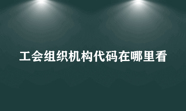 工会组织机构代码在哪里看