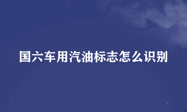 国六车用汽油标志怎么识别