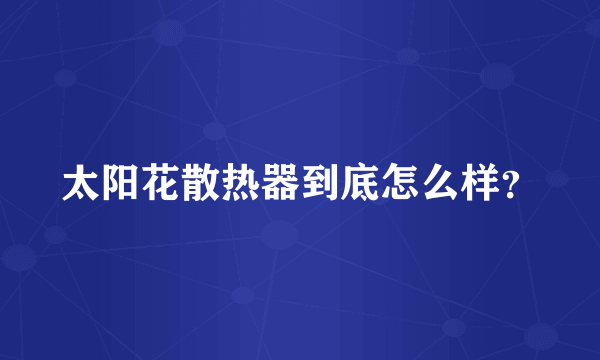 太阳花散热器到底怎么样？