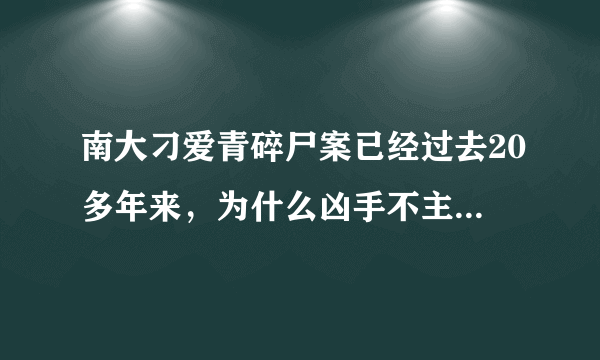 南大刁爱青碎尸案已经过去20多年来，为什么凶手不主动出来认罪